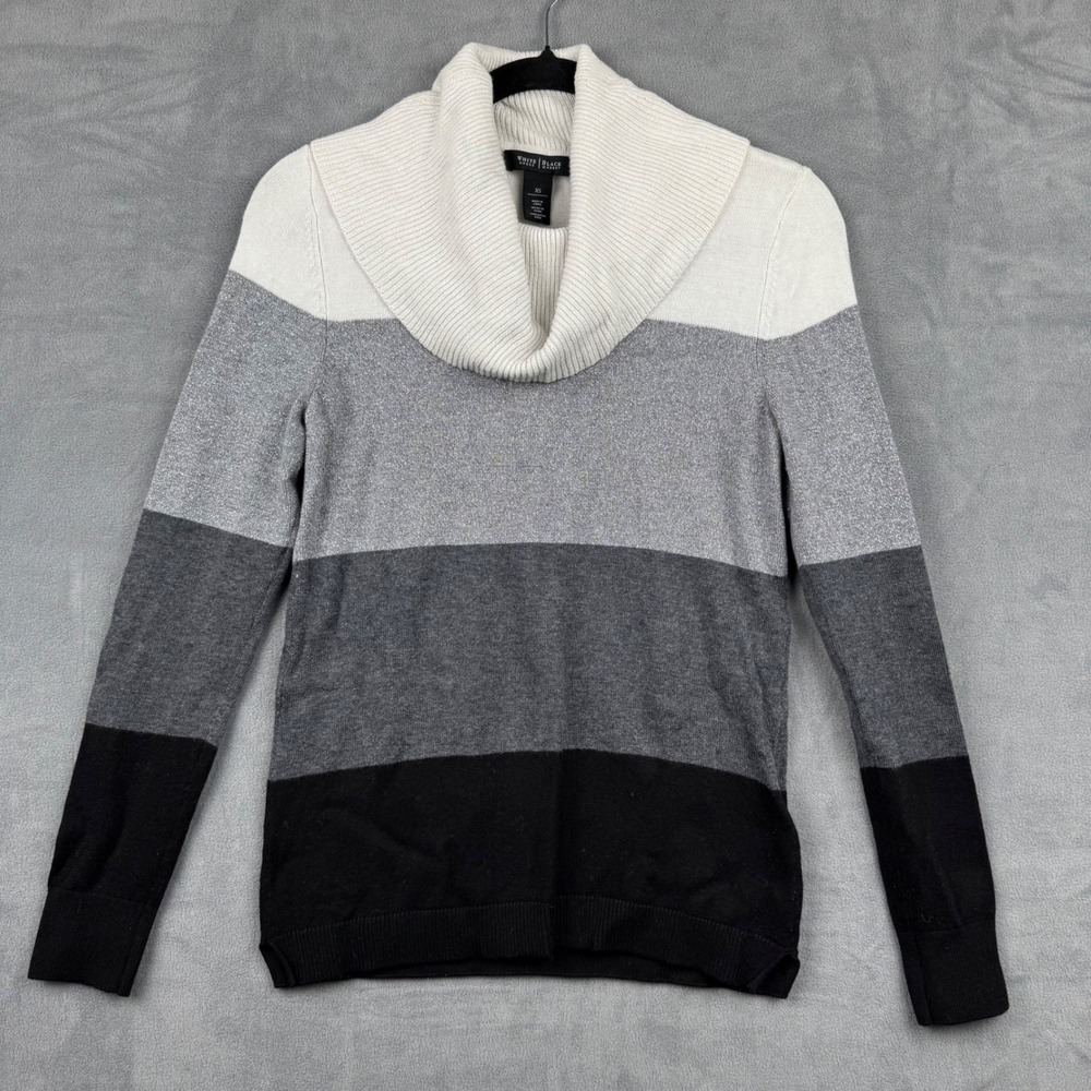 White House Black Market Womens XS Colorblock Cowl Neck Sweater‎ Knit Pullover